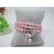 Wholesale Fashion Natural colourful Pink Powder Gem Beads peanut Bracelet Women Bracelets Elastic Bangles Jewelry Yoga Lover Girl VGB034 0 small