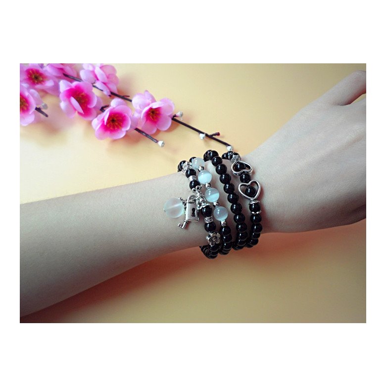 Wholesale Natural Jewelry Black fashion tourmaline stones loose beads The key locks bracelet be fit for Glamour rmen and women amulet VGB037 0