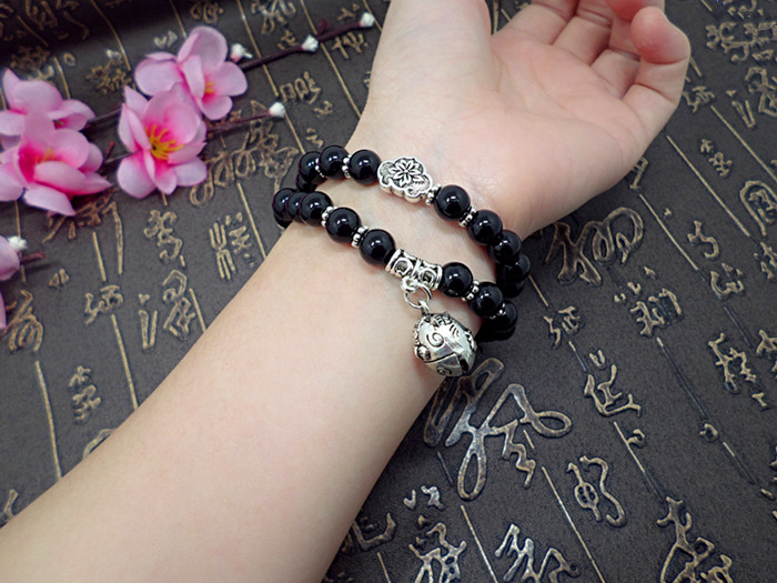 Wholesale Obsidian Bracelet Square crystal Beaded for men and women Yoga Hand Jewelry Accessories Wristband VGB042 7