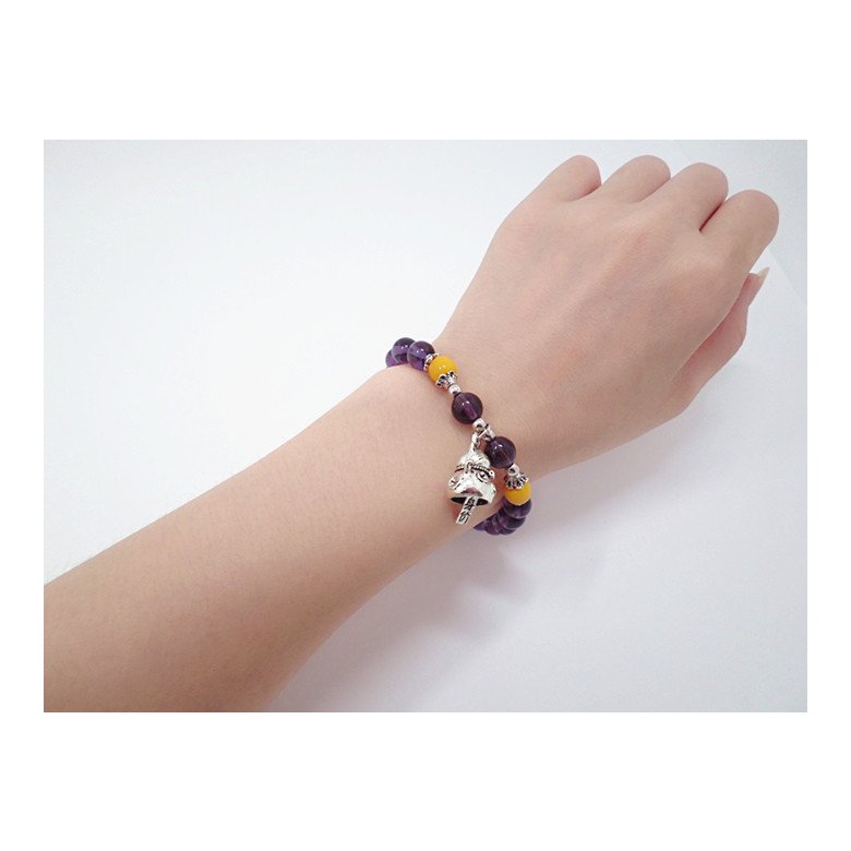 Wholesale 2020 Lucky Cat Stone Beads Bracelet Bangles Simple Sweet Amethyst Bracelets for Women Girls Birthday Gift Charm Jewelry VGB043 0