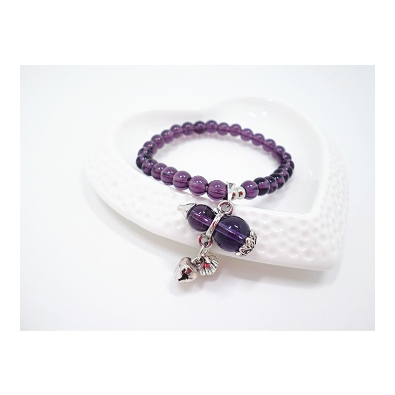 Wholesale Natural Amethysts and brown quartz Bracelet beads Necklace Yoga Mala Stone Bracelet for Women gourd Energy Jewelry VGB045 0