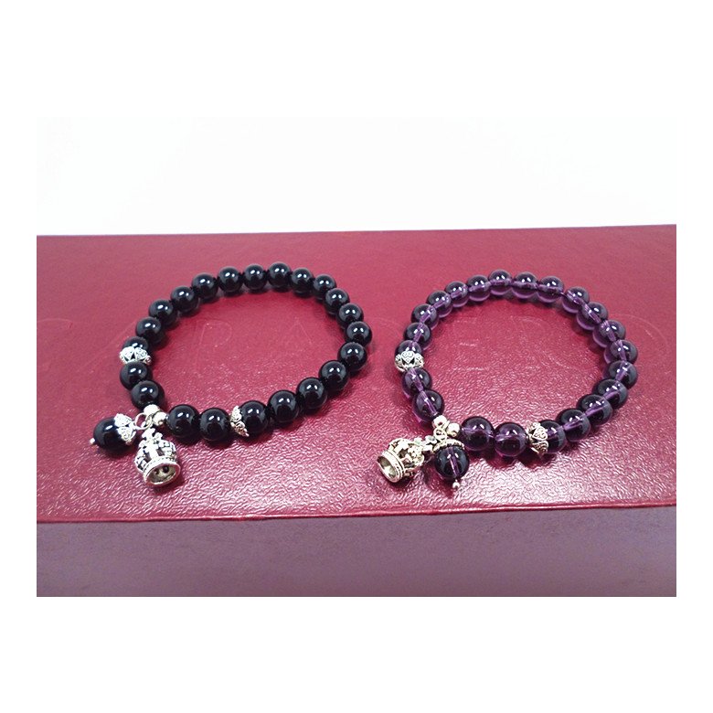 Wholesale Fashion wholesale Handmade jewelry Crown Charms Crystal Beaded Bracelet for Women New Fashion DIY Jewelry VGB048 1
