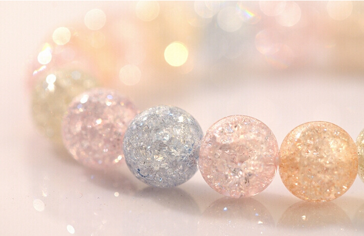 Wholesale Sweet Colorful Burst Crystal Candy Beads Natural Stone Round Loose Bead for Jewelry Bracelet VGB051 3
