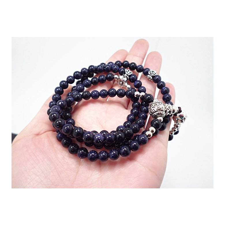 Wholesale Planet Blue sand Beaded bracelets Buddhist Buddha Meditation Prayer Beads Mala Bracelet VGB052 4