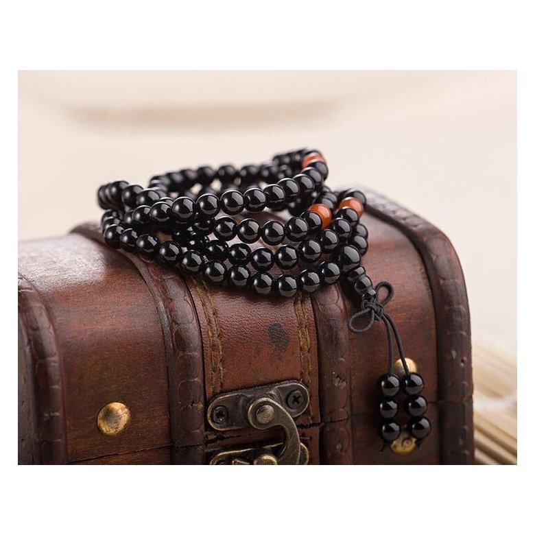 Wholesale Black Obsidian Bracelet Carnelian Beads Stretch Bracelets Buddhist Mediation Prayer Beads Mala Fashion Couple Bracelets VGB053 0