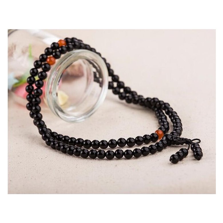 Wholesale Black Obsidian Bracelet Carnelian Beads Stretch Bracelets Buddhist Mediation Prayer Beads Mala Fashion Couple Bracelets VGB053 1