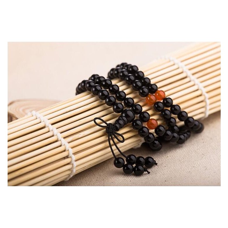 Wholesale Black Obsidian Bracelet Carnelian Beads Stretch Bracelets Buddhist Mediation Prayer Beads Mala Fashion Couple Bracelets VGB053 2