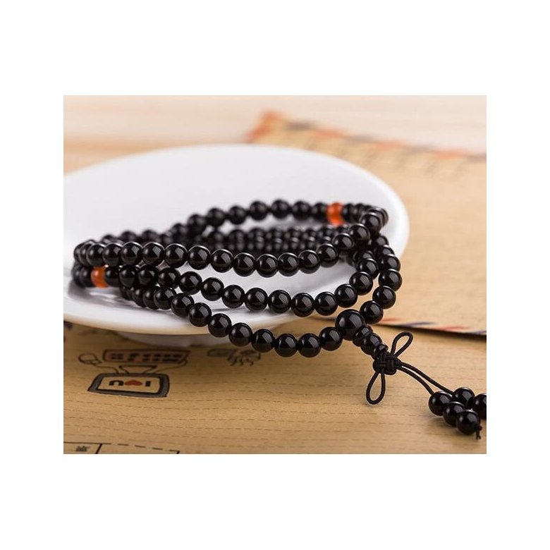 Wholesale Black Obsidian Bracelet Carnelian Beads Stretch Bracelets Buddhist Mediation Prayer Beads Mala Fashion Couple Bracelets VGB053 3