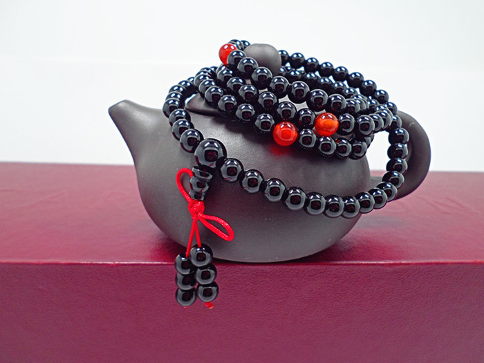 Wholesale Black Obsidian Bracelet Carnelian Beads Stretch Bracelets Buddhist Mediation Prayer Beads Mala Fashion Couple Bracelets VGB053 4