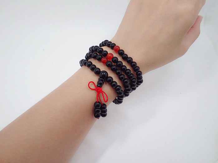 Wholesale Black Obsidian Bracelet Carnelian Beads Stretch Bracelets Buddhist Mediation Prayer Beads Mala Fashion Couple Bracelets VGB053 6