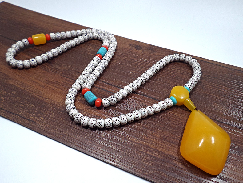 Wholesale Natural Bodhi Beads Amulet Handmade bracelet White Beaded Stone Tibetan Buddhist Prayer Beads Bracelet for Meditation VGB056 0