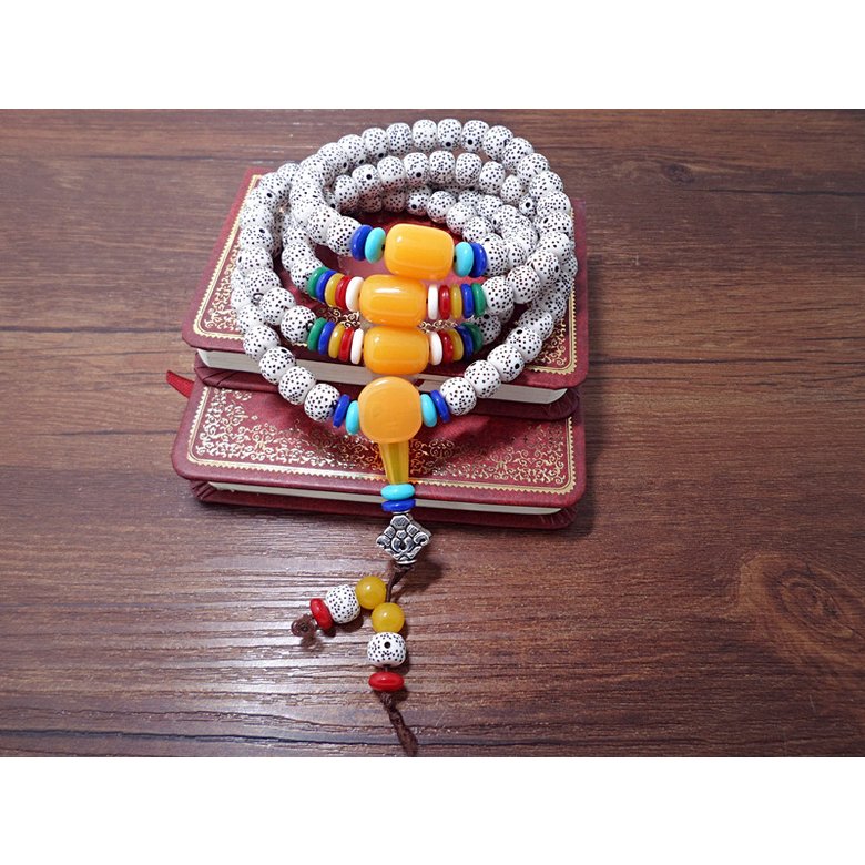 Wholesale Natural Bodhi Beads Amulet Handmade bracelet White Beaded Stone Tibetan Buddhist Prayer Beads Bracelet for Meditation VGB056 1
