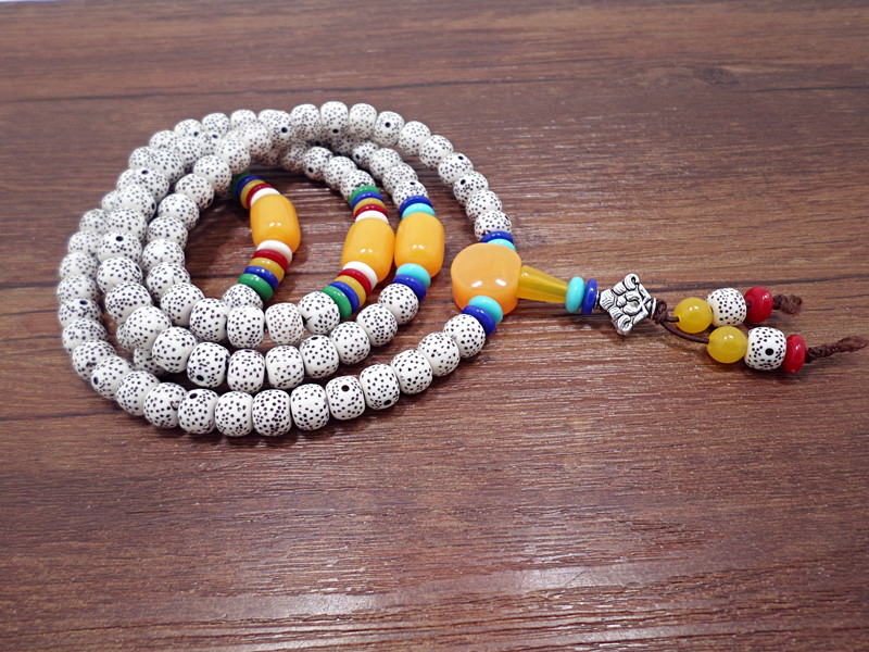 Wholesale Natural Bodhi Beads Amulet Handmade bracelet White Beaded Stone Tibetan Buddhist Prayer Beads Bracelet for Meditation VGB056 3