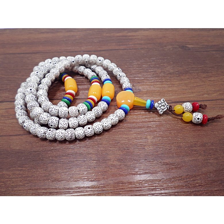 Wholesale Natural Bodhi Beads Amulet Handmade bracelet White Beaded Stone Tibetan Buddhist Prayer Beads Bracelet for Meditation VGB056 3