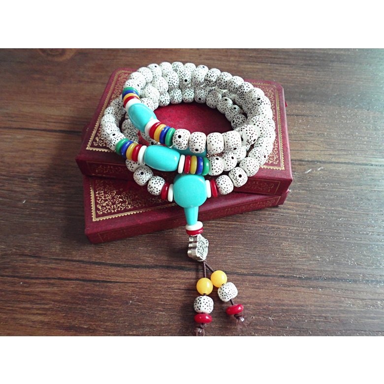 Wholesale Natural Bodhi Beads Amulet Handmade bracelet White Beaded Stone Tibetan Buddhist Prayer Beads Bracelet for Meditation VGB056 4