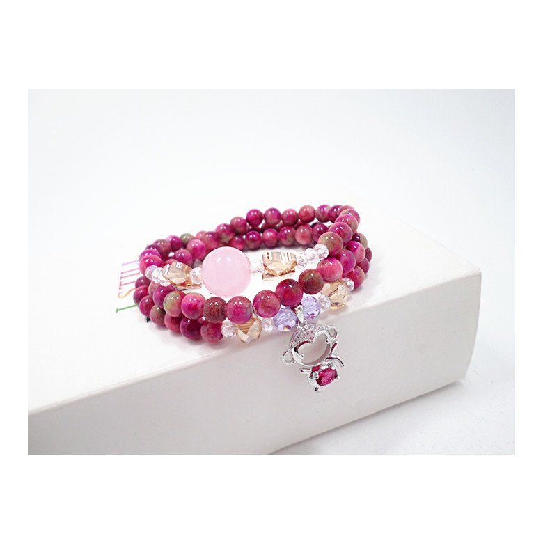 Wholesale Natural Garnet Stone Wine Red Beaded crystal Bracelet Women Bracelets Lucky monkey Jewelry Valentine's Day Gift VGB064 4