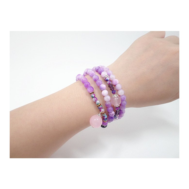 Wholesale Bohemia Natural Dream Amethysts Quartz Energy Light Purple GemStone Bracelet Women Beaded Bracelet Energy Gift Jewelry VGB065 0