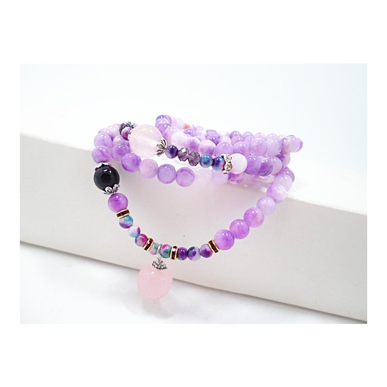 Wholesale Bohemia Natural Dream Amethysts Quartz Energy Light Purple GemStone Bracelet Women Beaded Bracelet Energy Gift Jewelry VGB065 1