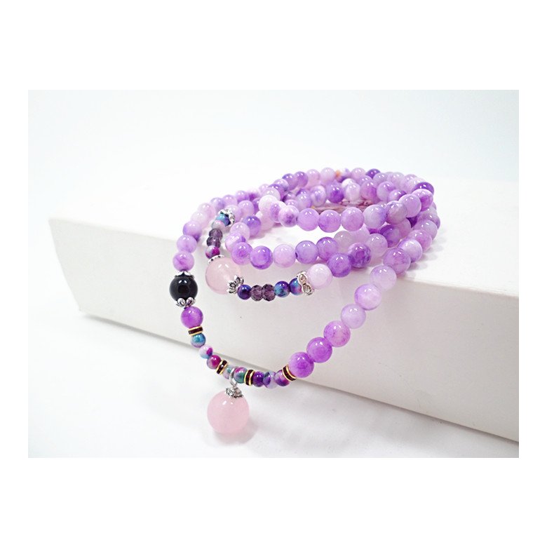 Wholesale Bohemia Natural Dream Amethysts Quartz Energy Light Purple GemStone Bracelet Women Beaded Bracelet Energy Gift Jewelry VGB065 2