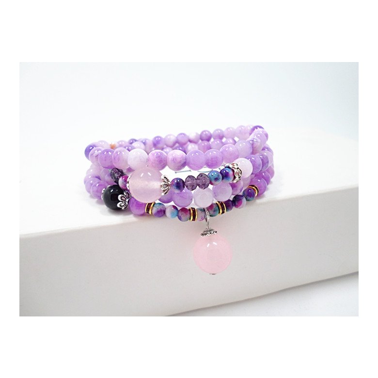 Wholesale Bohemia Natural Dream Amethysts Quartz Energy Light Purple GemStone Bracelet Women Beaded Bracelet Energy Gift Jewelry VGB065 3