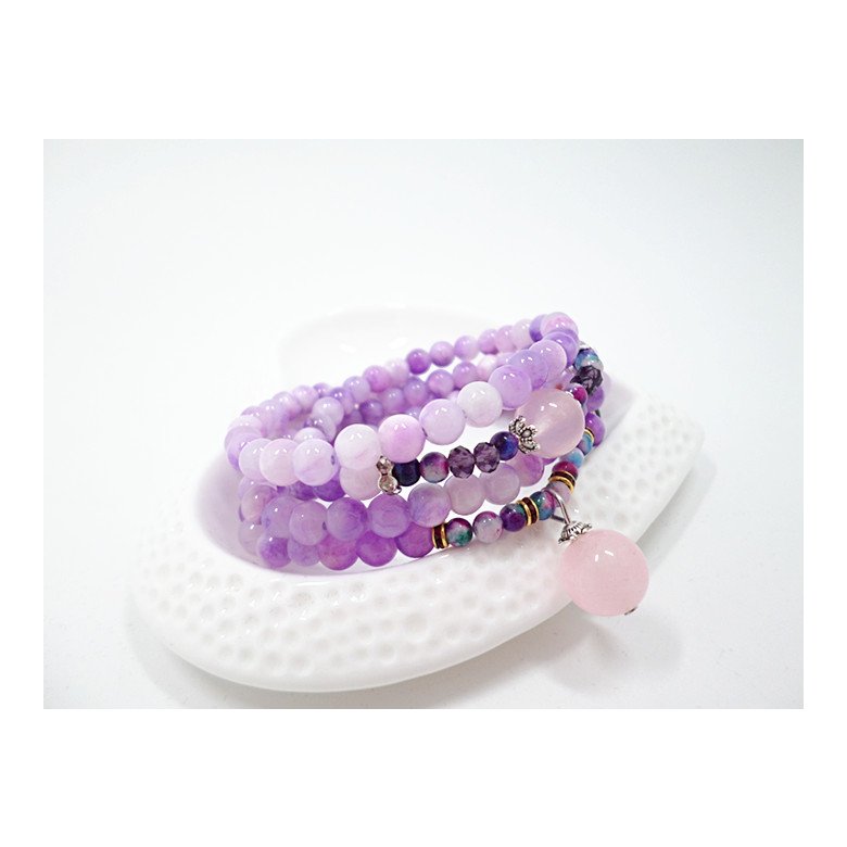 Wholesale Bohemia Natural Dream Amethysts Quartz Energy Light Purple GemStone Bracelet Women Beaded Bracelet Energy Gift Jewelry VGB065 4
