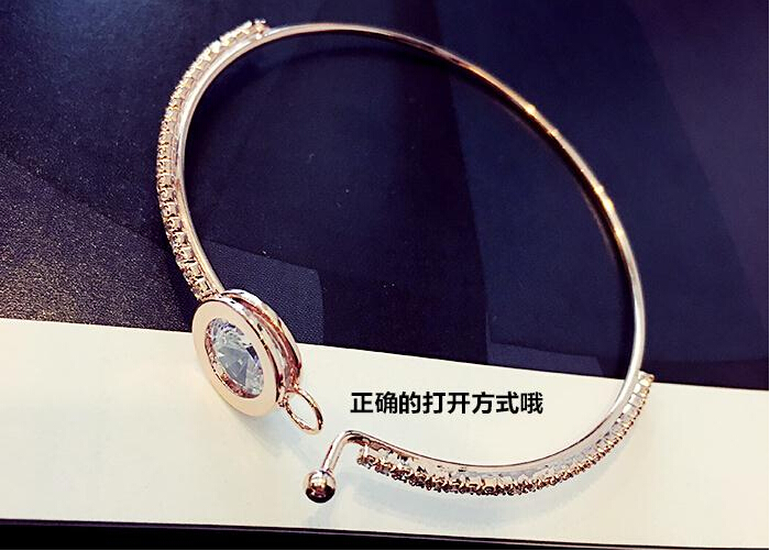Wholesale Classical Geometric Full Zircon Round Talisman Bracelet For Women birthday Party Shining Fashion Jewelry gift VGB066 3