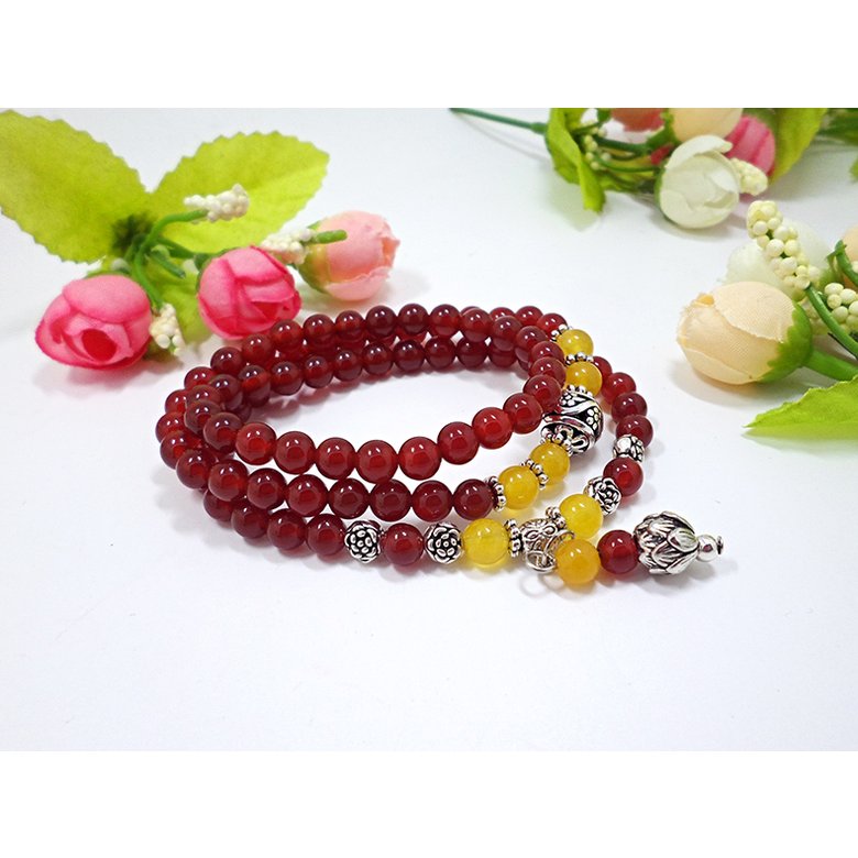 Wholesale New Design Pink and wine red Quartz Yoga Bracelet Women Natural Stone Crystal Lotus Bracelet Necklace Jewelry Drop Shipping VGB067 0