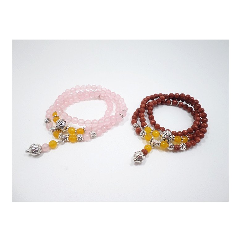 Wholesale New Design Pink and wine red Quartz Yoga Bracelet Women Natural Stone Crystal Lotus Bracelet Necklace Jewelry Drop Shipping VGB067 4
