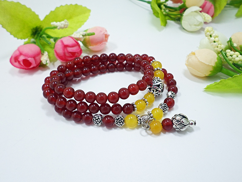 Wholesale New Design Pink and wine red Quartz Yoga Bracelet Women Natural Stone Crystal Lotus Bracelet Necklace Jewelry Drop Shipping VGB067 6