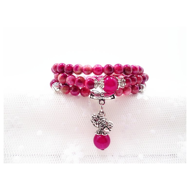 Wholesale Natural Garnet Stone Wine Red Beaded crystal Bracelet Women Bracelets Lucky Jewelry Valentine's Day Gift VGB071 1