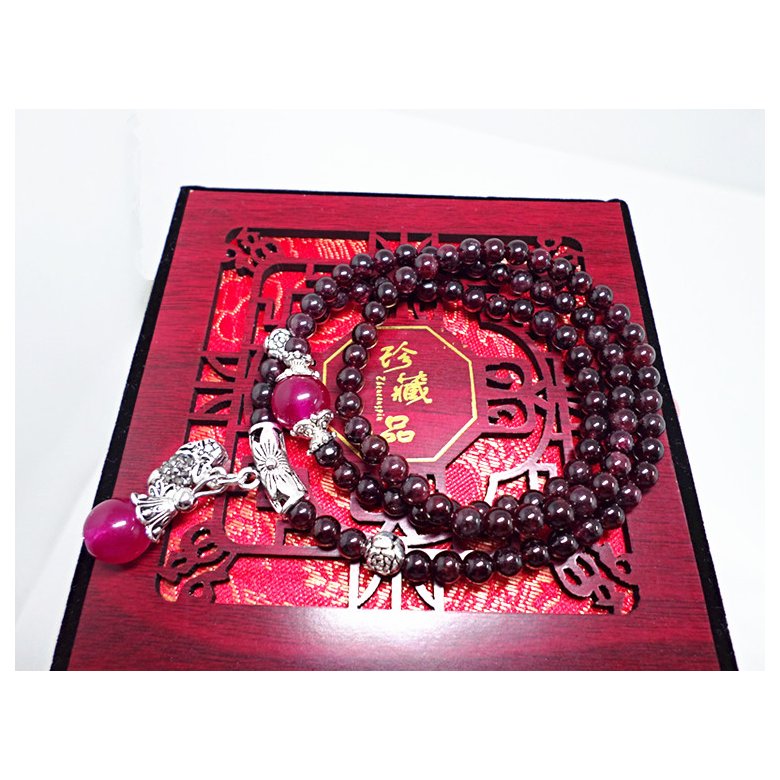 Wholesale Natural Garnet Stone Wine Red Beaded crystal Bracelet Women Bracelets Lucky Jewelry Valentine's Day Gift VGB071 4