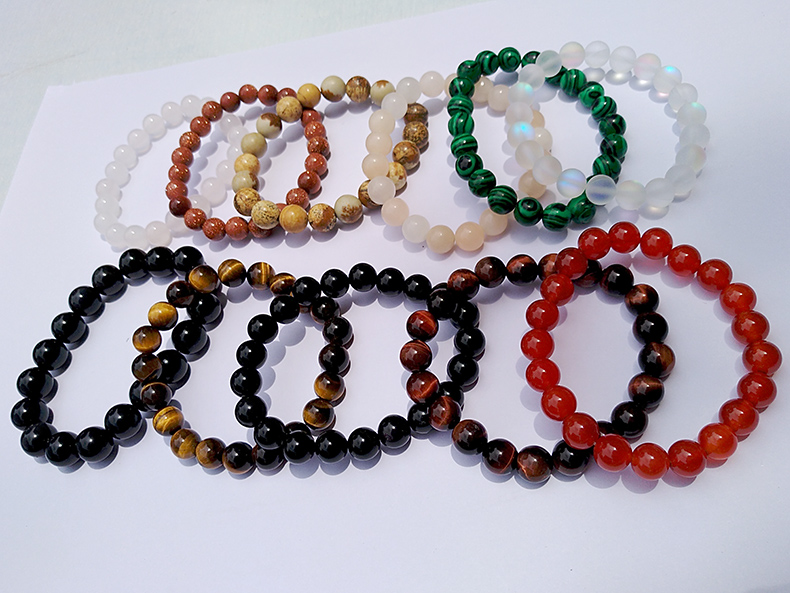 Wholesale Golden sand Crystal Bracelets Multicolor Matte Shining Stone Beaded Charm Bracelet Handmade Wristband Gifts Jewelry VGB072 20