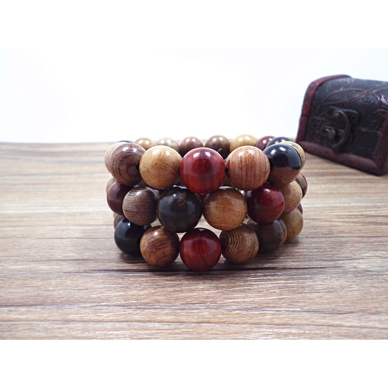 Wholesale Natural colourful Rosewood Beads Bracelets Luxury Jewelry Buddhist Rosary Meditation Yoga Prayer Stretch Bracelet for Men VGB073 0