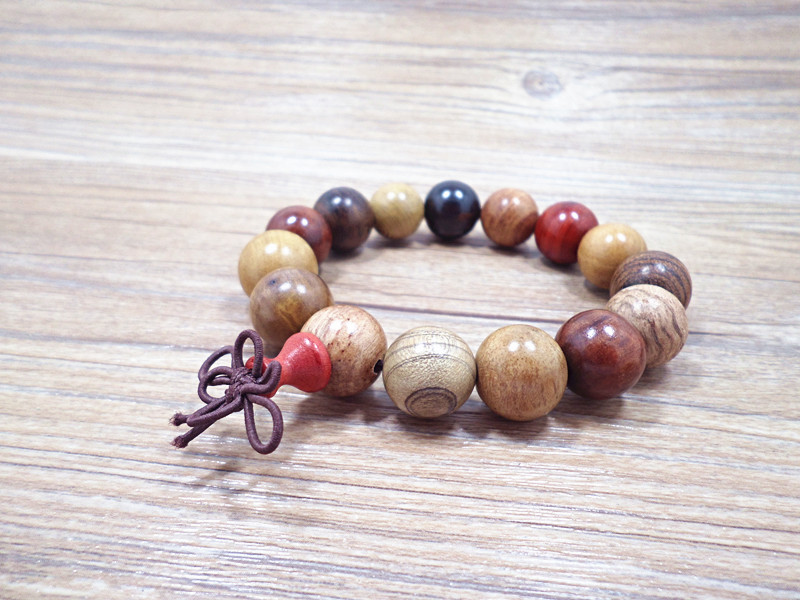 Wholesale Natural colourful Rosewood Beads Bracelets Luxury Jewelry Buddhist Rosary Meditation Yoga Prayer Stretch Bracelet for Men VGB073 2