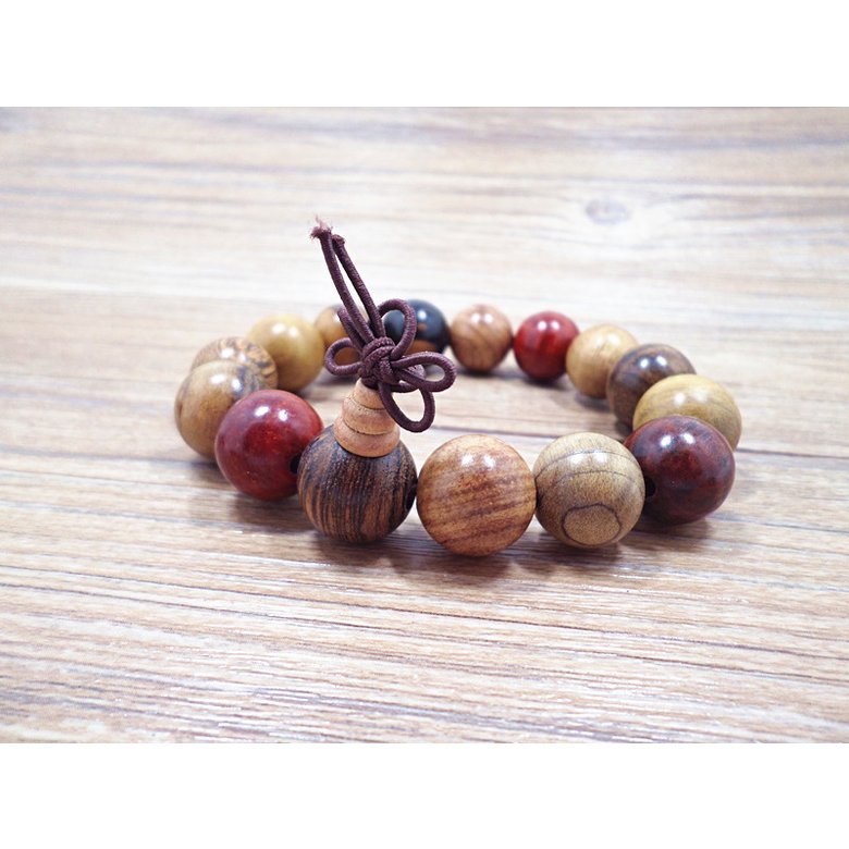 Wholesale Natural colourful Rosewood Beads Bracelets Luxury Jewelry Buddhist Rosary Meditation Yoga Prayer Stretch Bracelet for Men VGB073 3