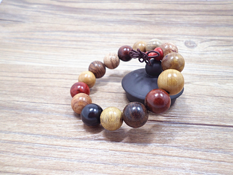 Wholesale Natural colourful Rosewood Beads Bracelets Luxury Jewelry Buddhist Rosary Meditation Yoga Prayer Stretch Bracelet for Men VGB073 4