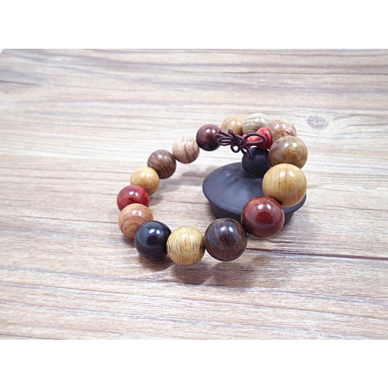 Wholesale Natural colourful Rosewood Beads Bracelets Luxury Jewelry Buddhist Rosary Meditation Yoga Prayer Stretch Bracelet for Men VGB073 4