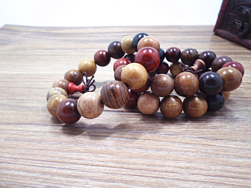 Wholesale Natural colourful Rosewood Beads Bracelets Luxury Jewelry Buddhist Rosary Meditation Yoga Prayer Stretch Bracelet for Men VGB073 5