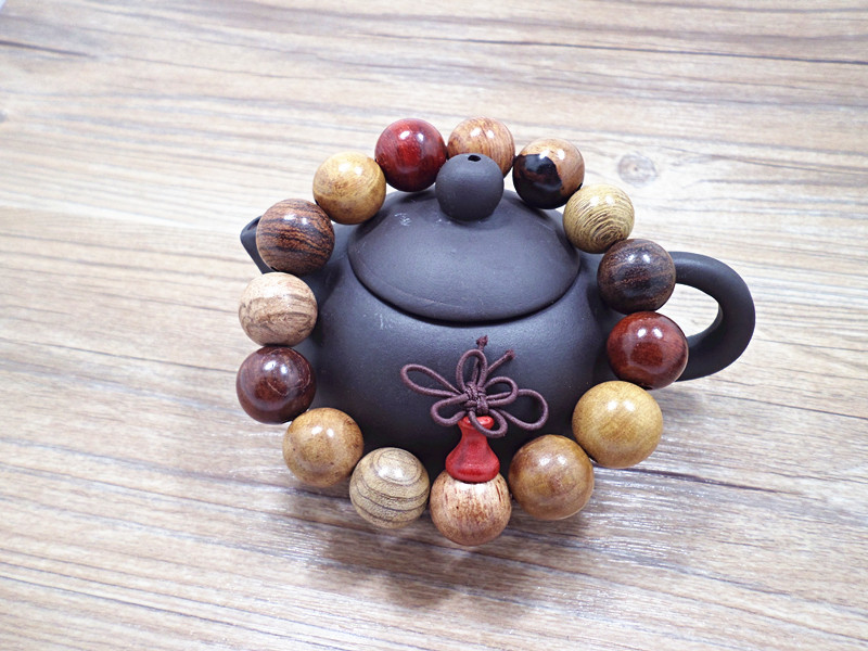 Wholesale Natural colourful Rosewood Beads Bracelets Luxury Jewelry Buddhist Rosary Meditation Yoga Prayer Stretch Bracelet for Men VGB073 6