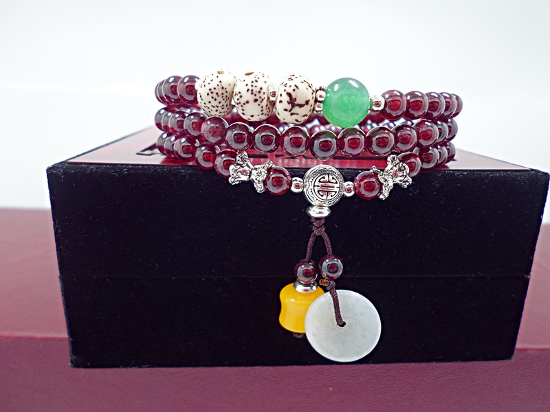 Wholesale Asingeloo Beads Prayer Mala Tibetan Red Agat Healing Bracelets Men or Women's Yoga Meditation Jewelry VGB074 4