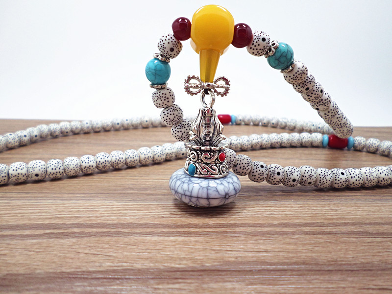 Wholesale Tibetan style Natural Bodhi Root Beads Bracelet Necklace Buddhist Prayer Beads Bracelet For Women Yoga Meditation Balancing VGB075 6