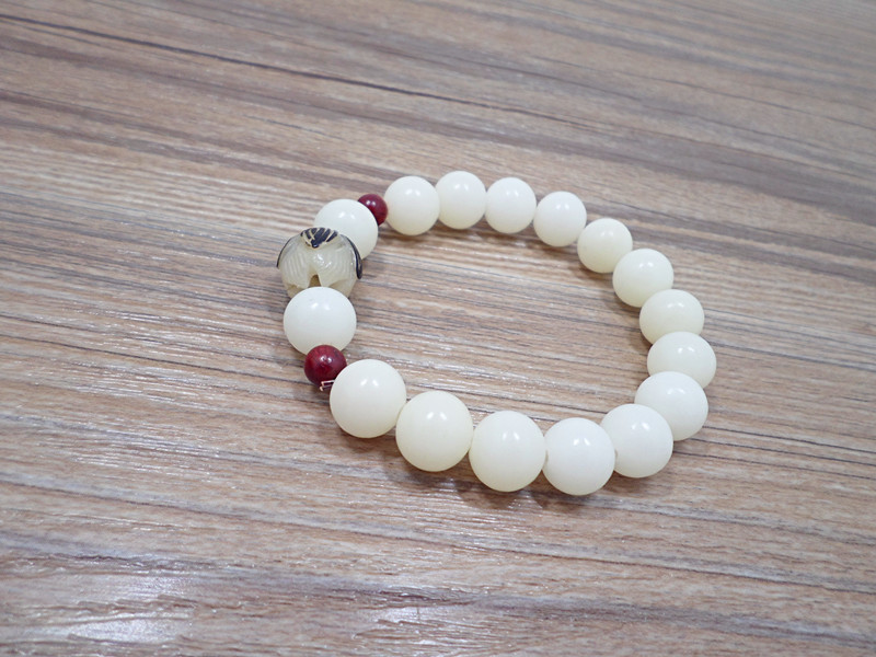 Wholesale Hot selling jewelry Handwork Women Men Buddha Beads Natural and Smooth Multi-orb Bracelet White Jade Bodhi Lotus Bracelet VGB076 7