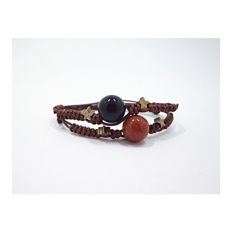 Wholesale Natural gold sand  Bracelet Adjustable Size Nylon Cord Woven Crystal Romantic Vintage Bohemia Bangle Womens/Girls/Child VGB077 0