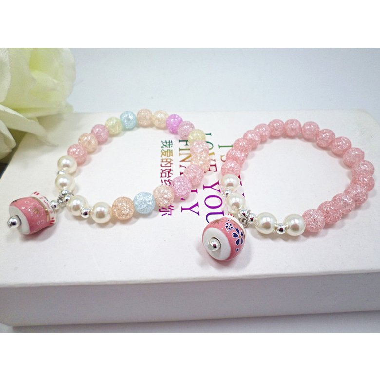 Wholesale Trendy Lucky Cats Natural Crystal Ball Beads Elastic Bracelets & Bangles For Women Fashion Hands Jewelry Lovely Bracelet VGB079 3