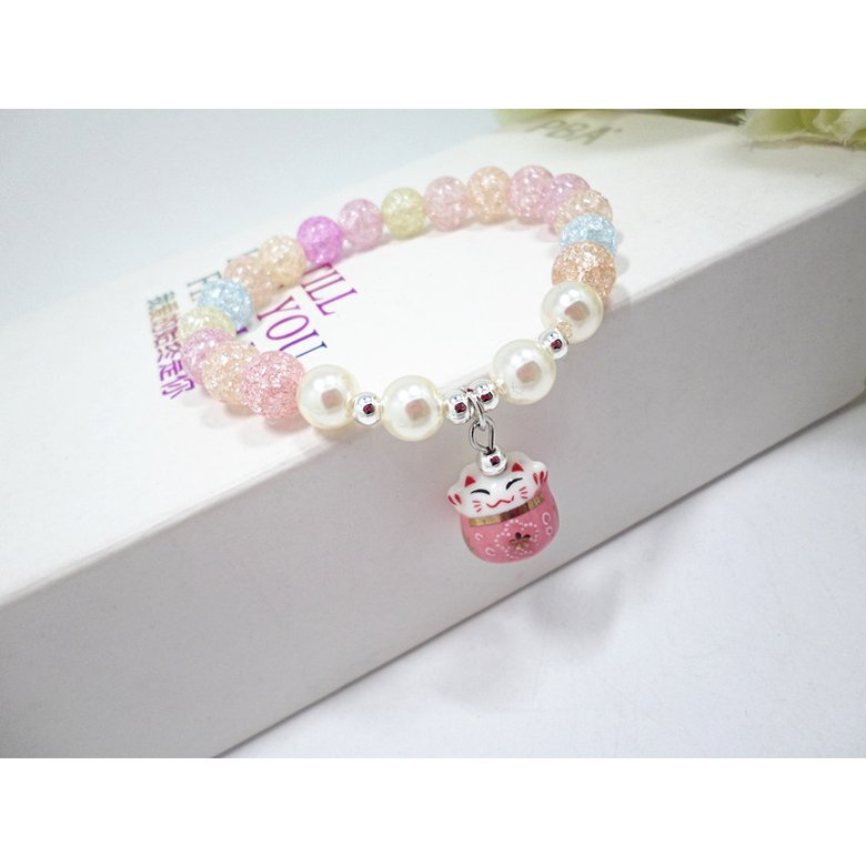 Wholesale Trendy Lucky Cats Natural Crystal Ball Beads Elastic Bracelets & Bangles For Women Fashion Hands Jewelry Lovely Bracelet VGB079 4