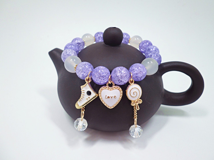 Wholesale Trendy Natural Crystal Ball Beads Elastic Bracelets Bohemian Lollipop shoe Bracelets & Bangles for Women Handmade Jewelry VGB081 7
