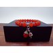 Wholesale Red Onyx Gem Stone Beads Bracelets Bangles little bell Round Mala Rosary Healing Crystal Carnelian Jewellery  VGB082 1 small