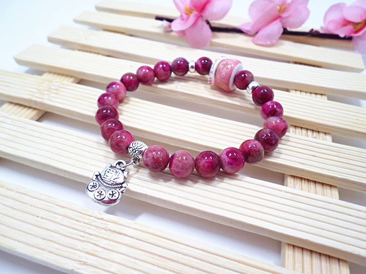 Wholesale 2020 crystal precious Garnet Beads beaded bracelet for women crown bracelet natural stone bracelet trendy jewelry VGB087 10