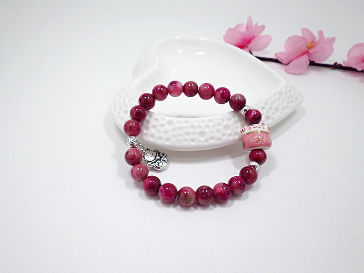 Wholesale 2020 crystal precious Garnet Beads beaded bracelet for women crown bracelet natural stone bracelet trendy jewelry VGB087 7