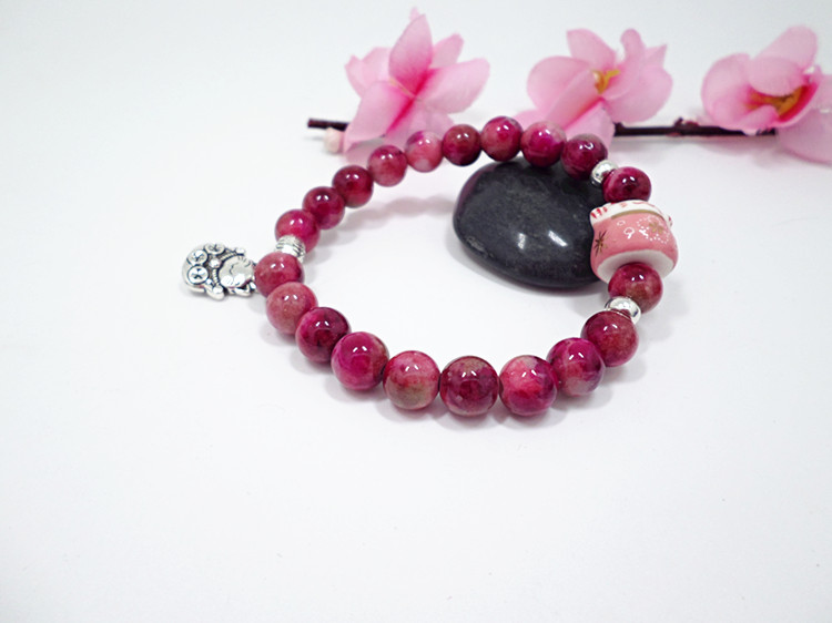 Wholesale 2020 crystal precious Garnet Beads beaded bracelet for women crown bracelet natural stone bracelet trendy jewelry VGB087 9